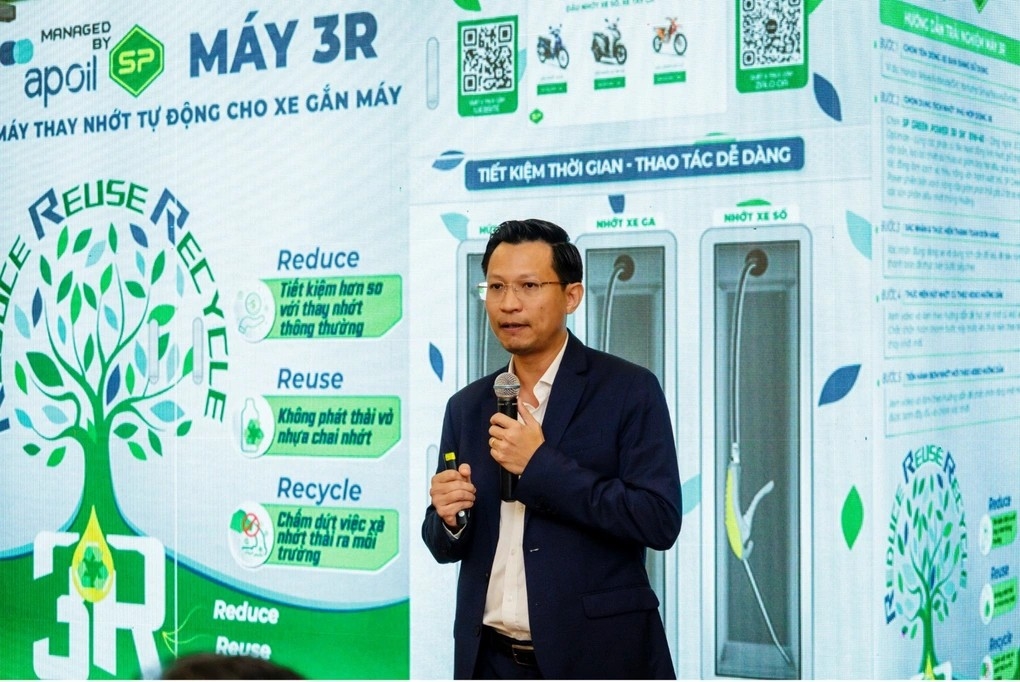 Ông Nguyễn Bảo Trung - Tổng giám đốc công ty AP Saigon Petro - trình bày tại sự kiện Vietnam Innovation Summit 2024